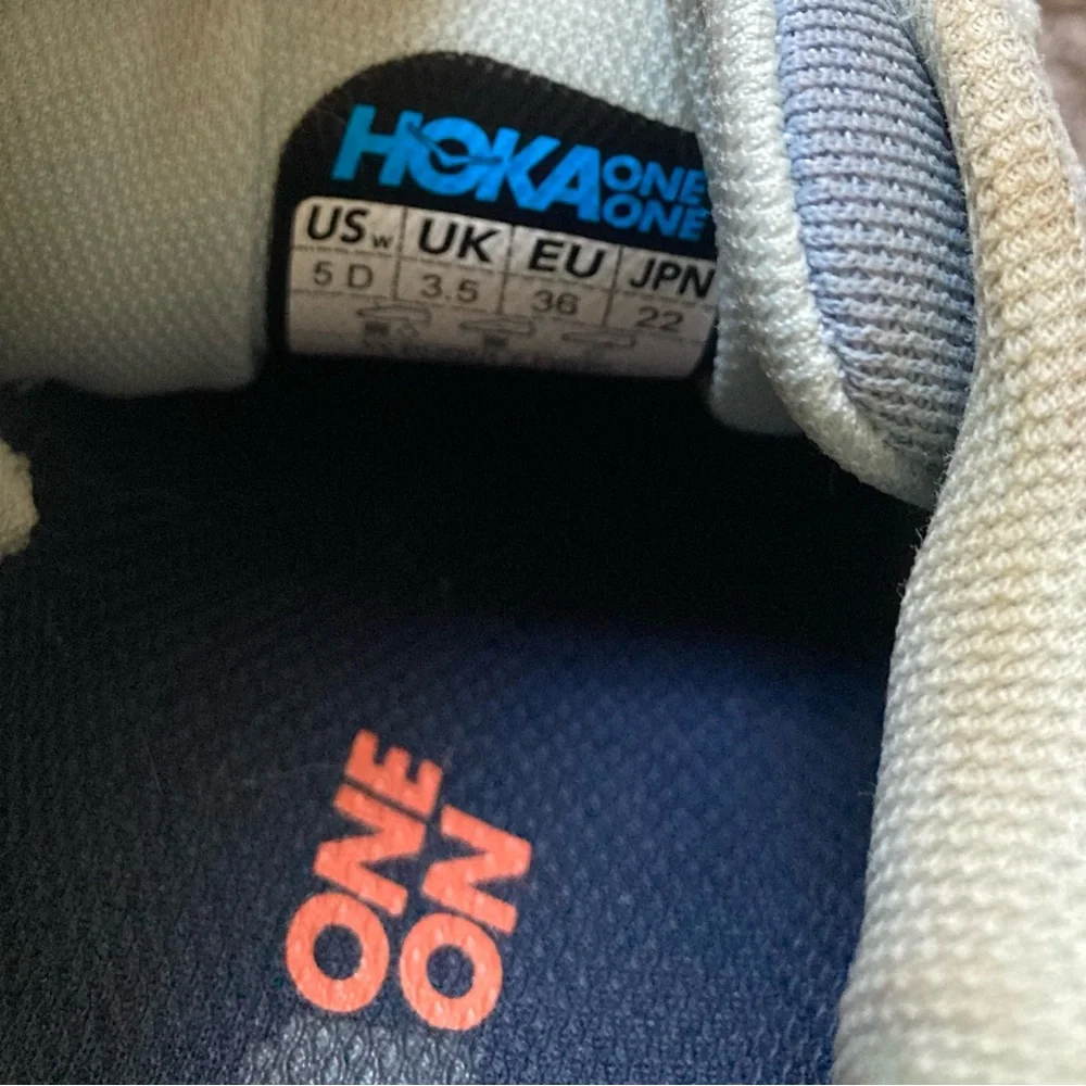 Hoka One One Bondi 7 Blue Fog Running Athletic Shoes Women’s Size 5 D Wide - Picture 6 of 7